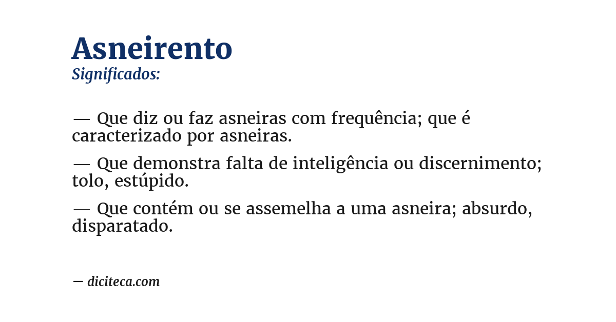 Significado de asneirento
