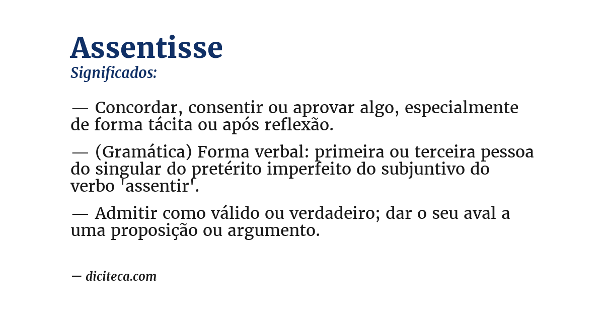 Significado de assentisse