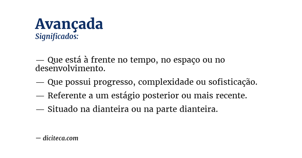Significado de avançada