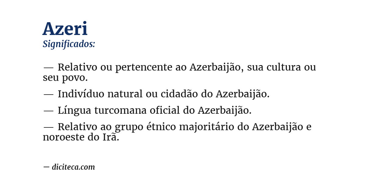 Significado de azeri