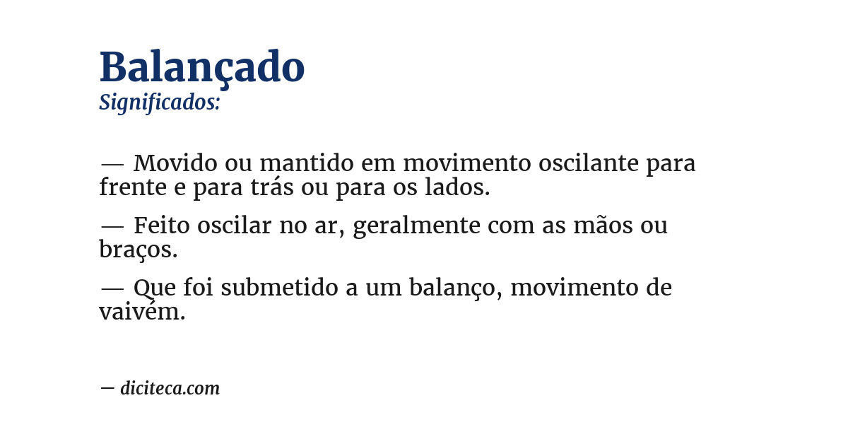 Significado de balançado