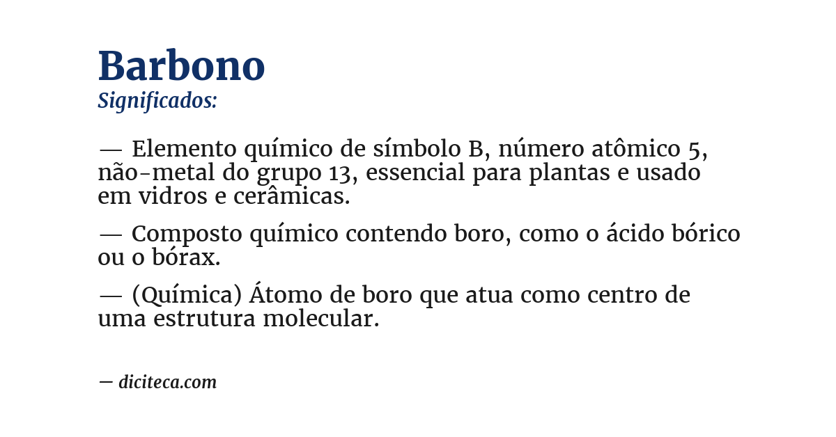 Significado de barbono