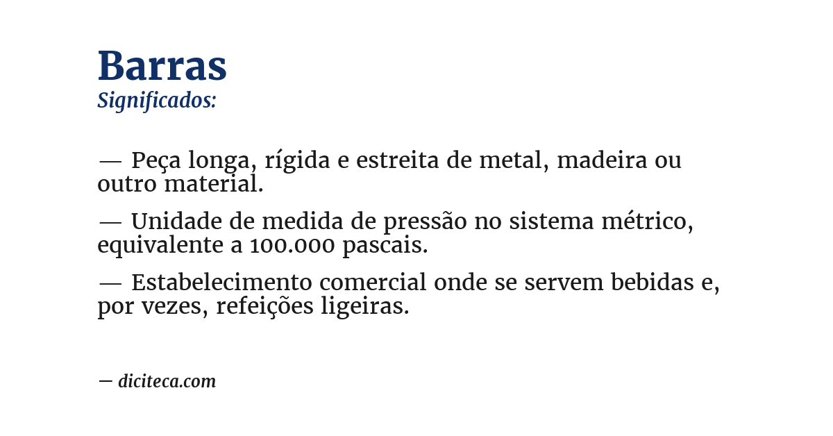 Significado de barras