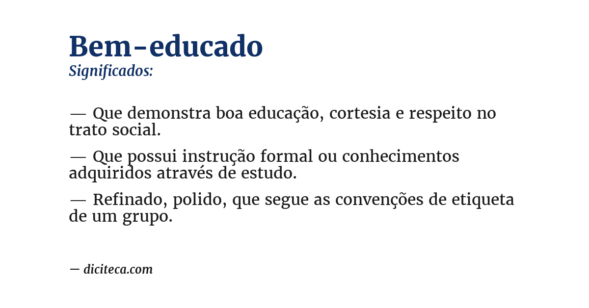 Significado de bem-educado