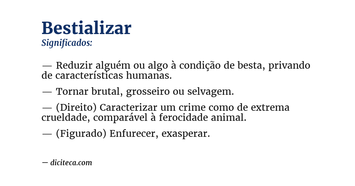 Significado de bestializar
