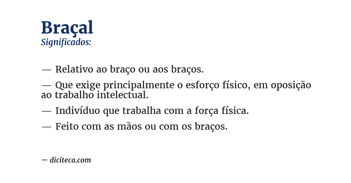 Significado de braçal