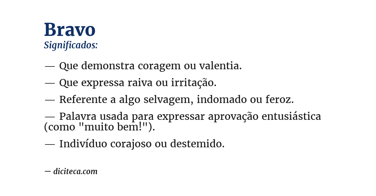 Significado de bravo