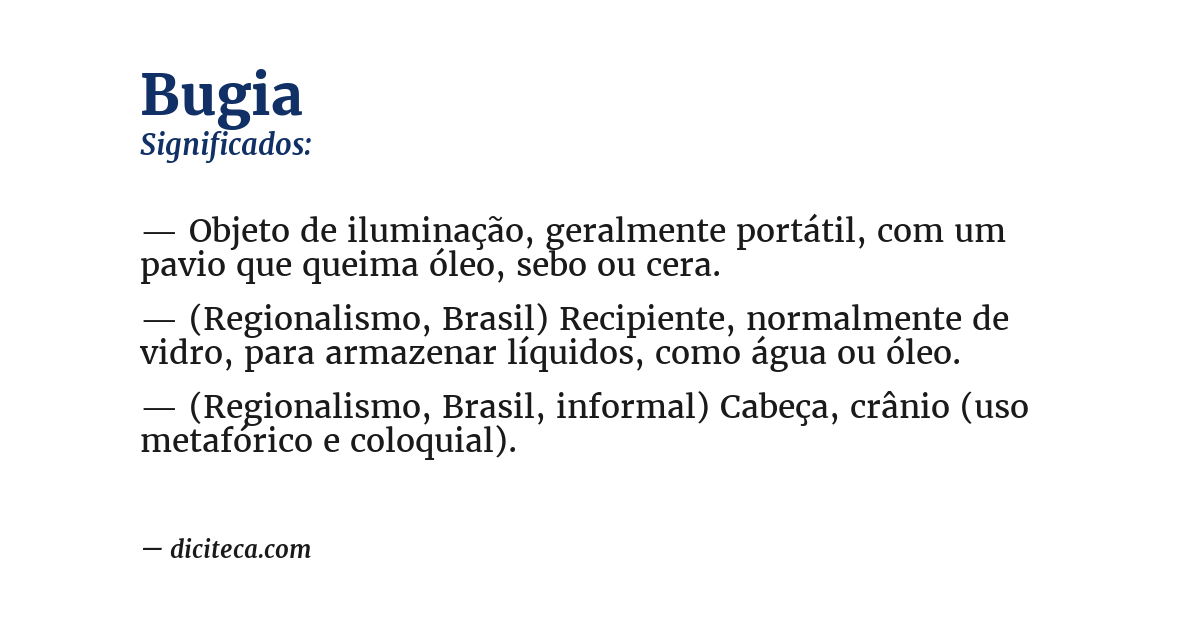 Significado de bugia