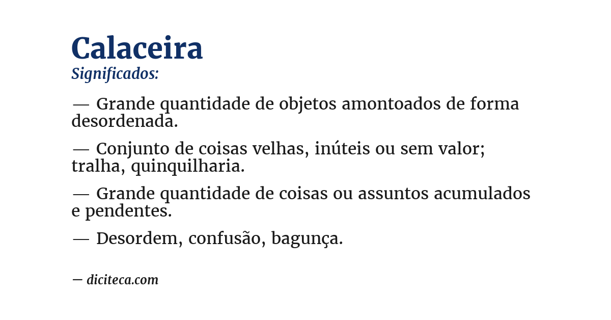 Significado de calaceira