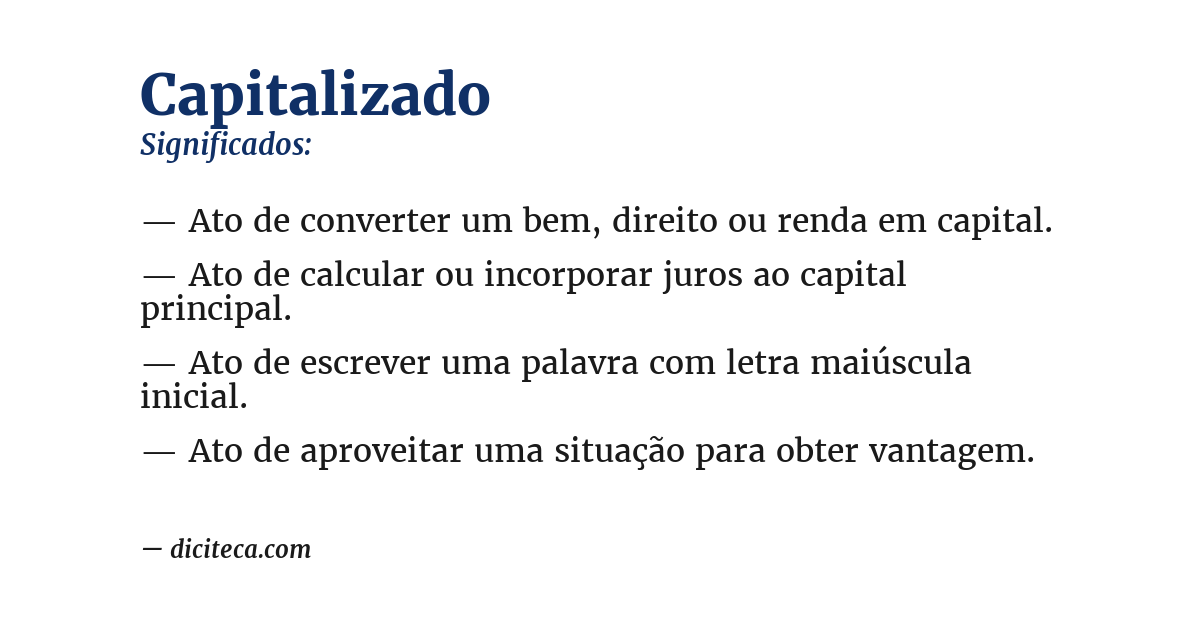Significado de capitalizado