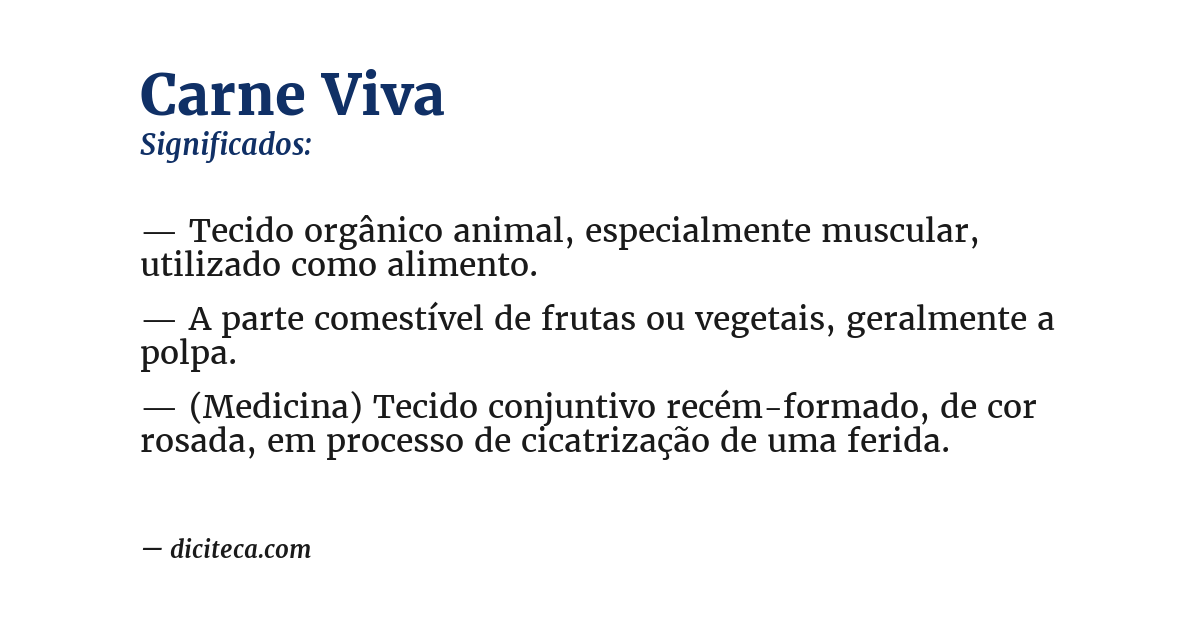 Significado de carne viva