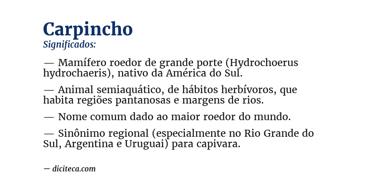 Significado de carpincho
