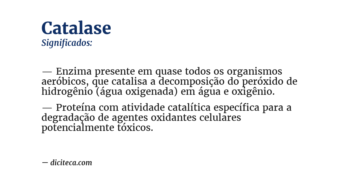 Significado de catalase