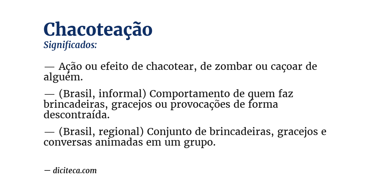 Significado de chacoteação