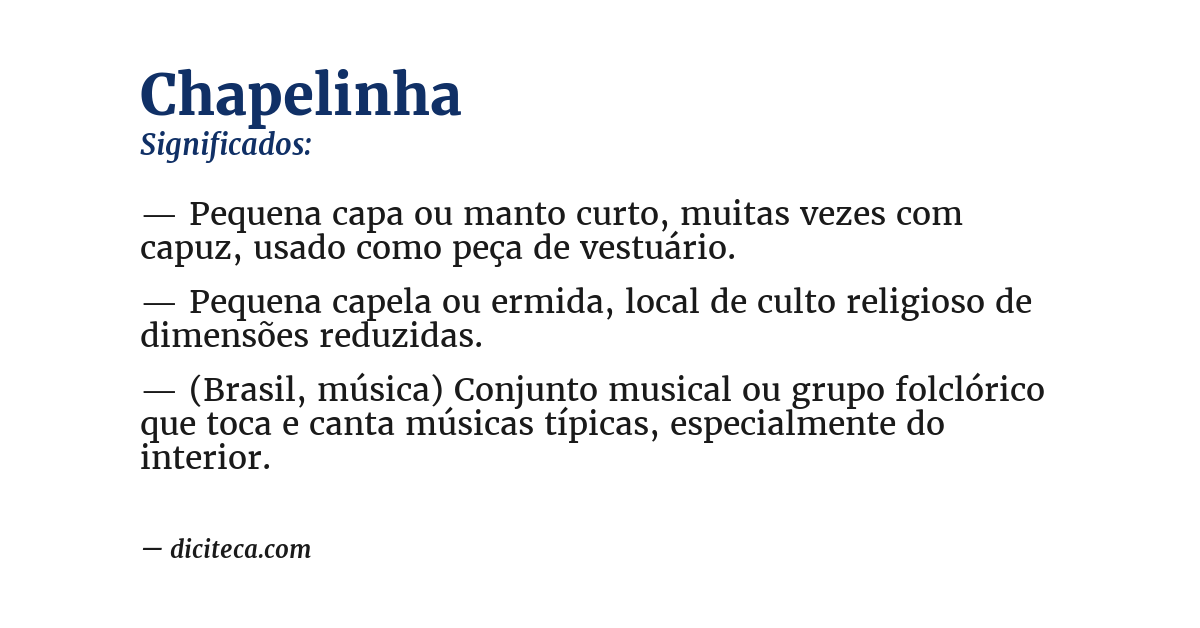 Significado de chapelinha