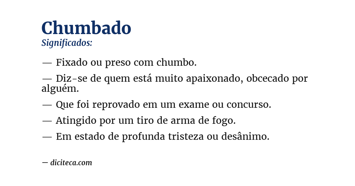 Significado de chumbado