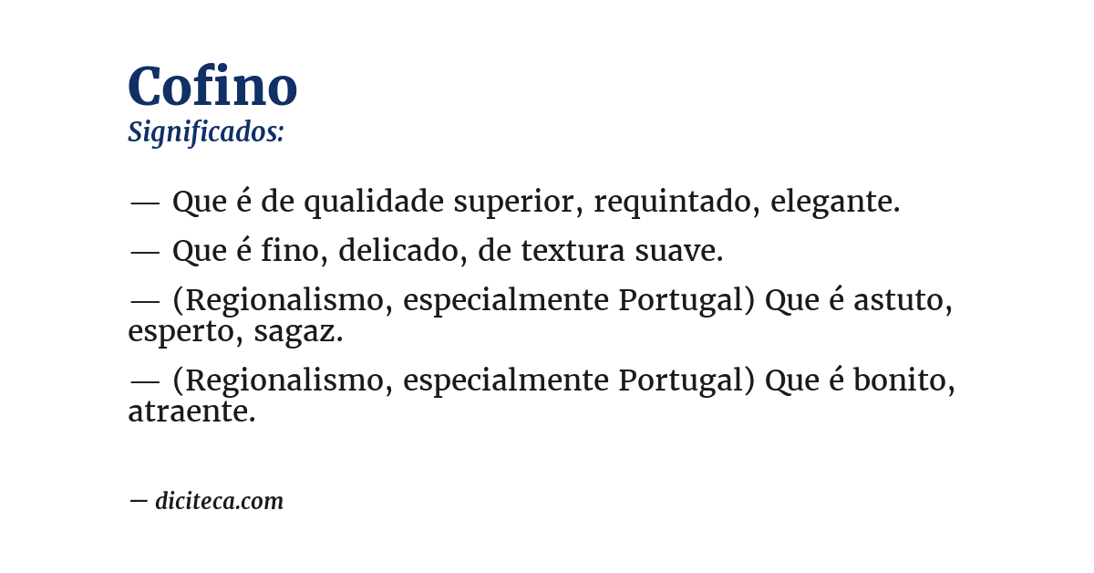 Significado de cofino