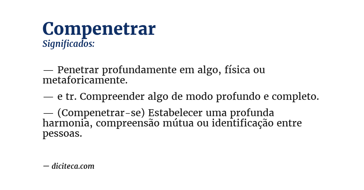 Significado de compenetrar