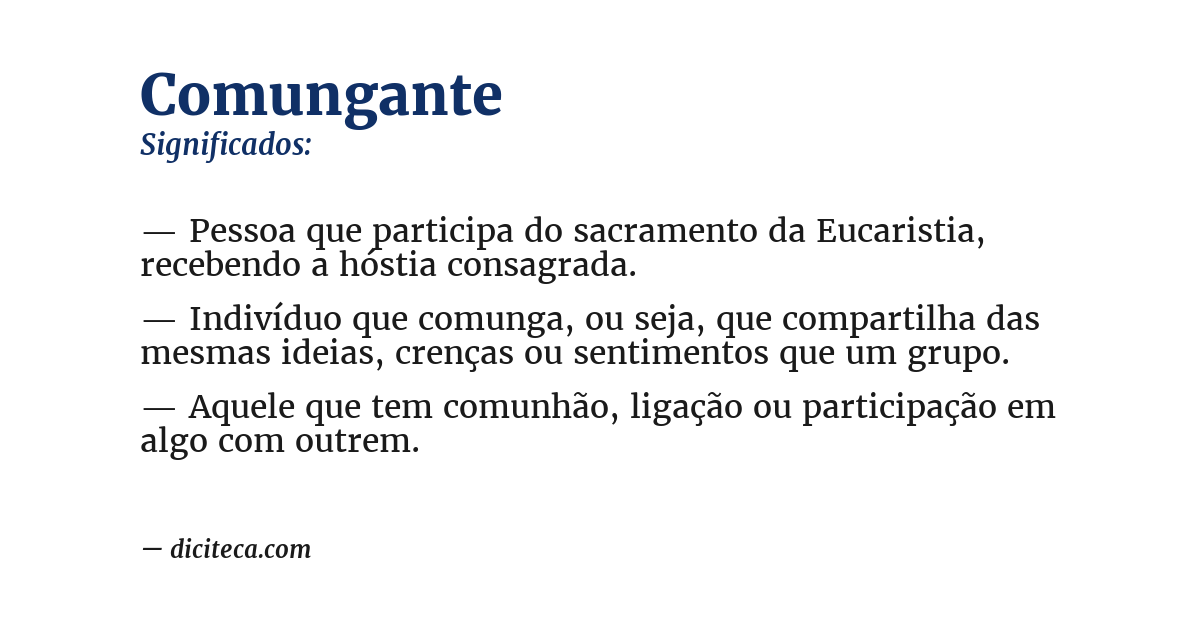 Significado de comungante