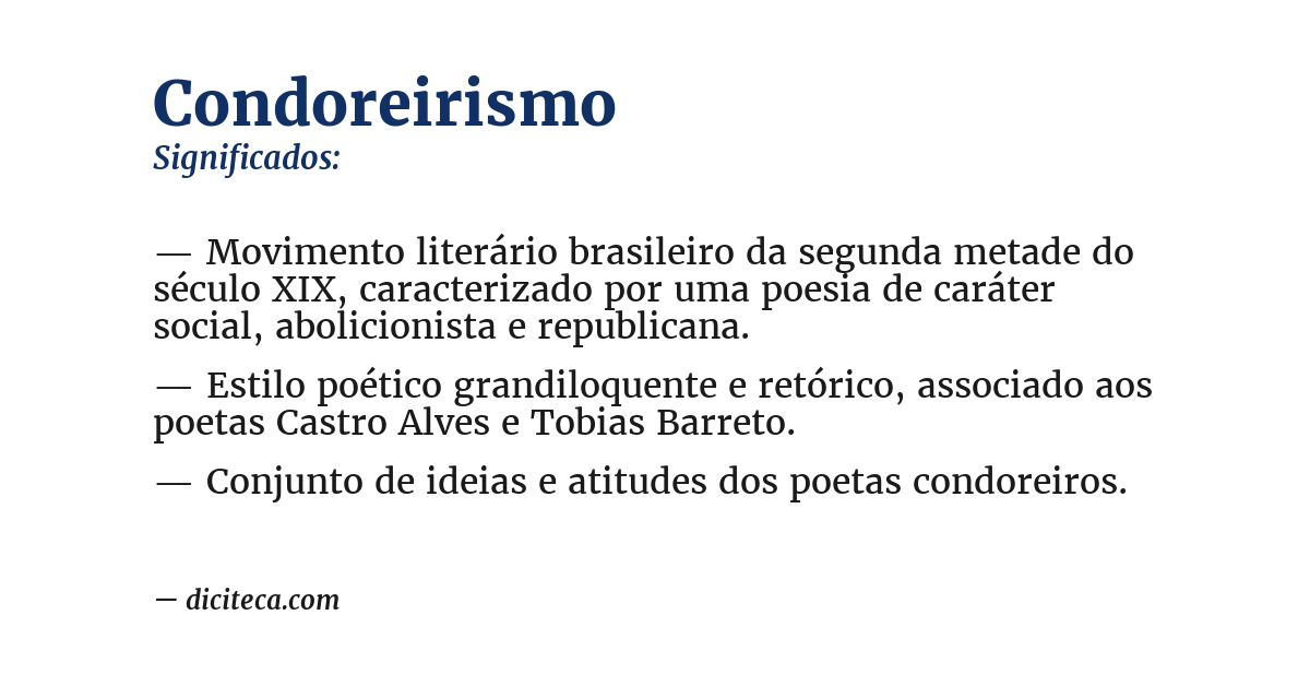 Significado de condoreirismo