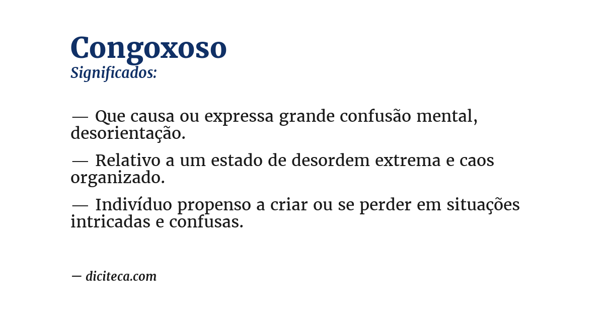 Significado de congoxoso