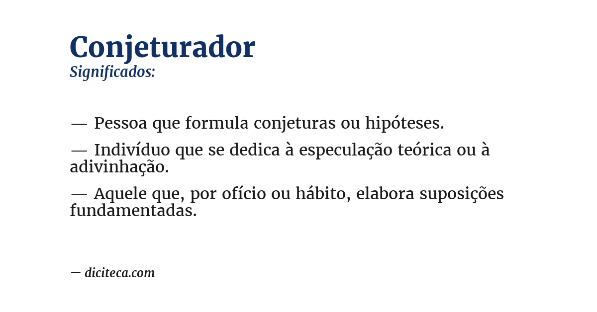 Significado de conjeturador