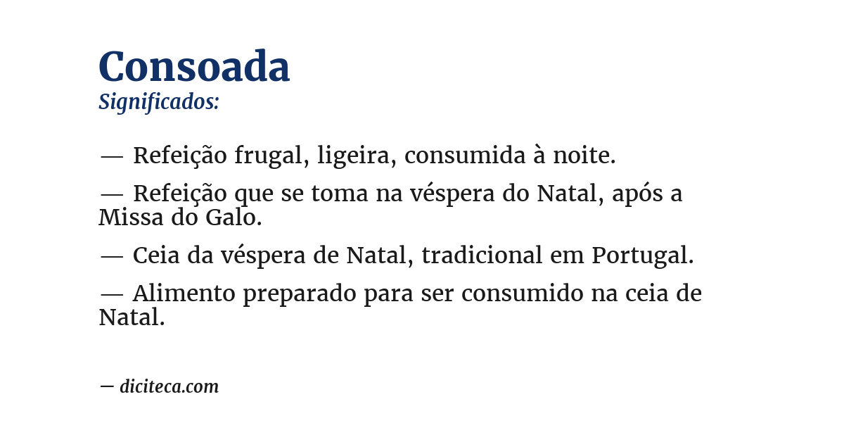 Significado de consoada