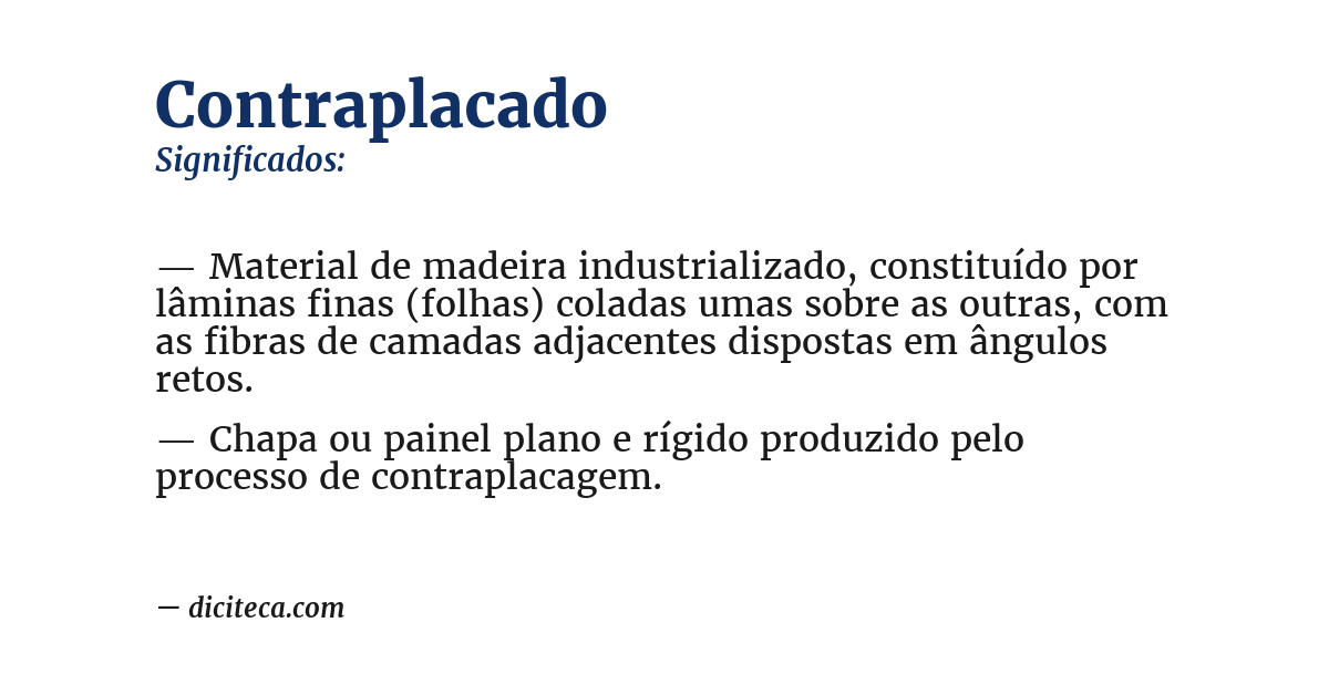 Significado de contraplacado
