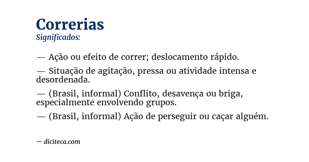 Significado de correrias