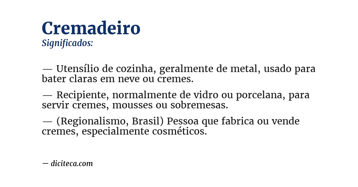Significado de cremadeiro