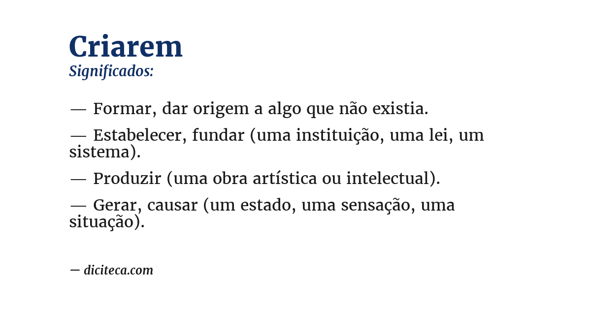 Significado de criarem