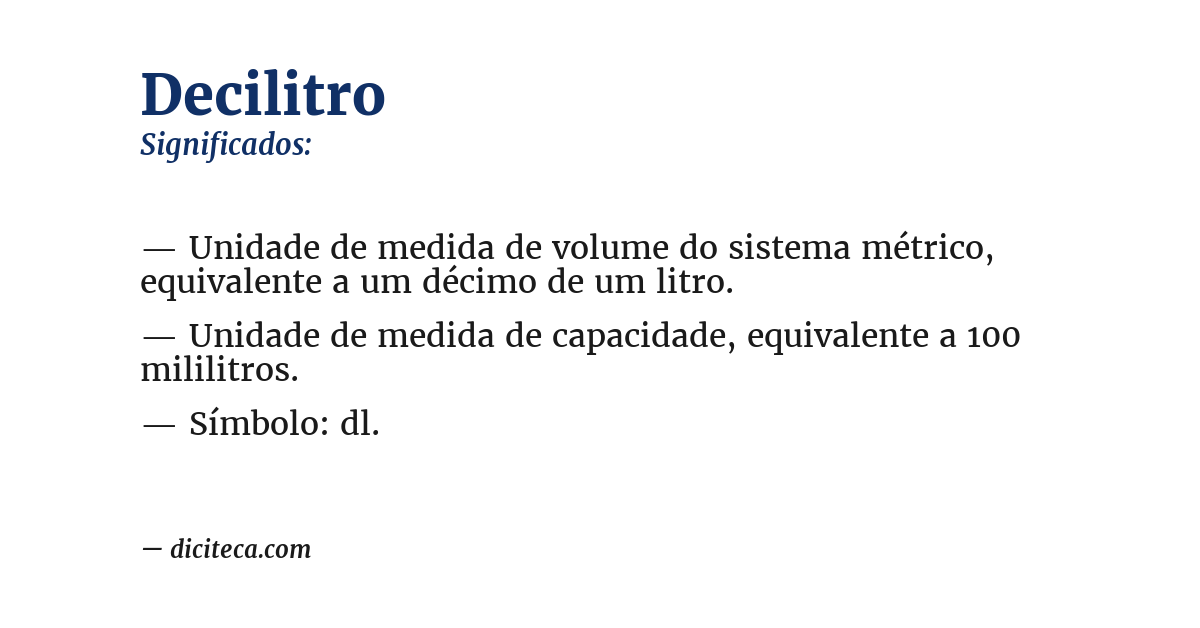 Significado de decilitro