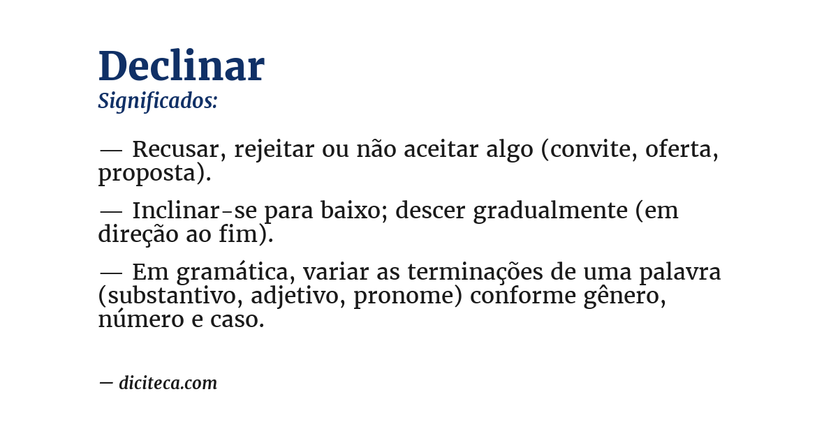 Significado de declinar