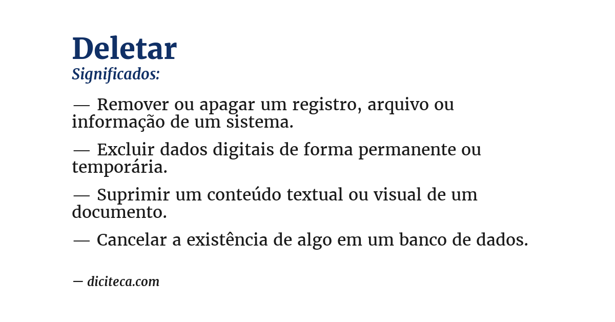Significado de deletar