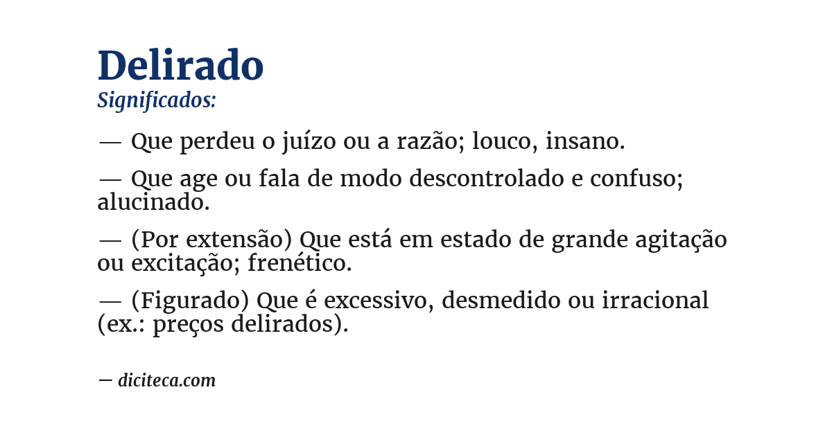 Significado de delirado