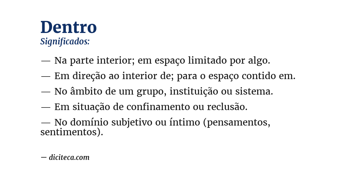 Significado de dentro