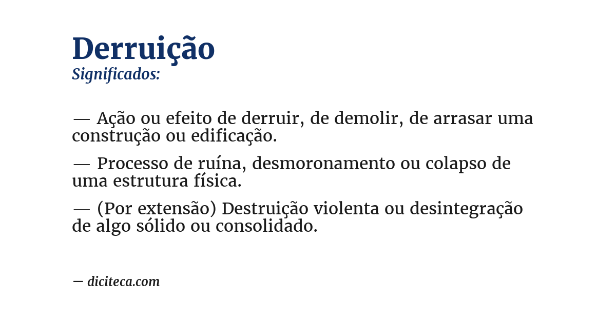 Significado de derruição