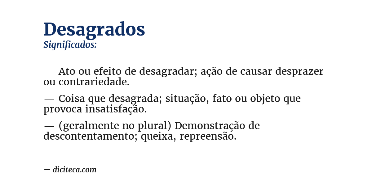 Significado de desagrados