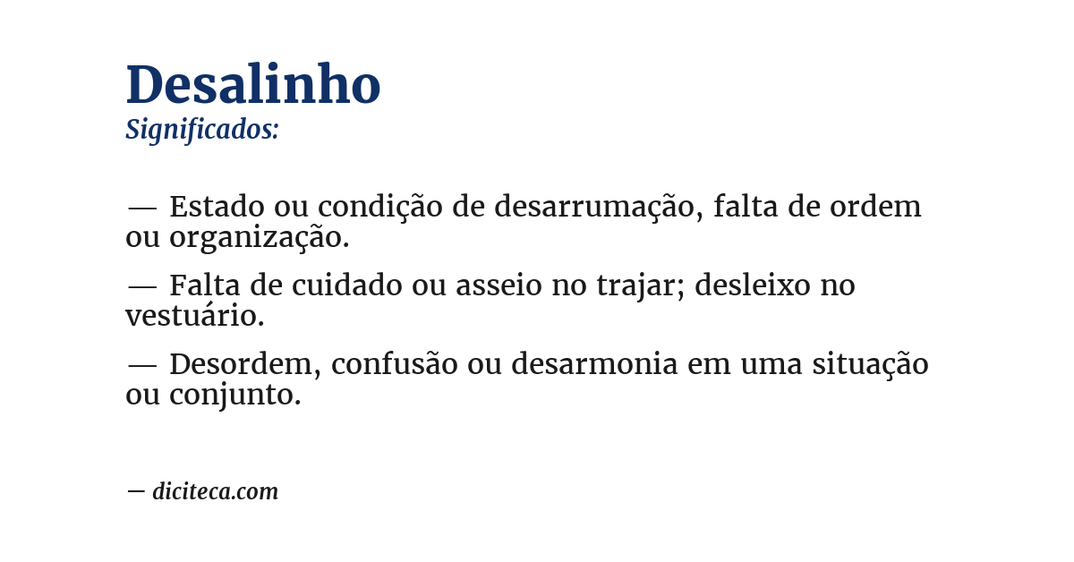 Significado de desalinho
