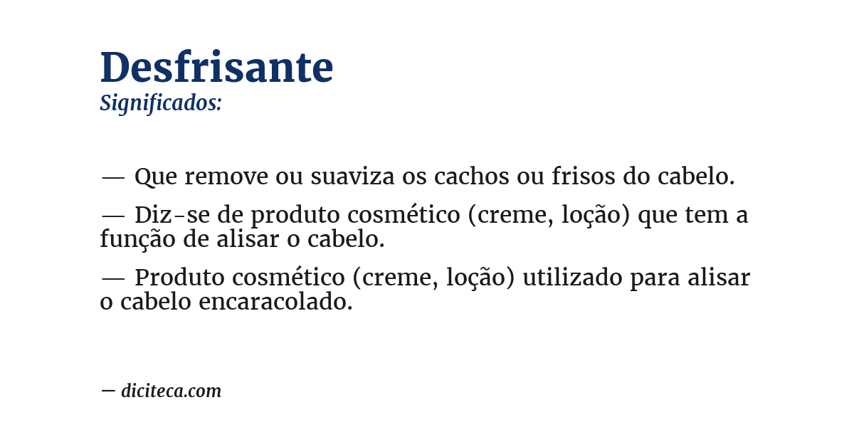 Significado de desfrisante