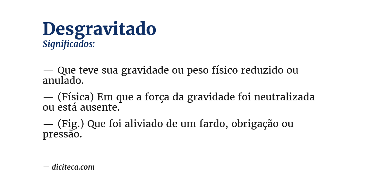 Significado de desgravitado