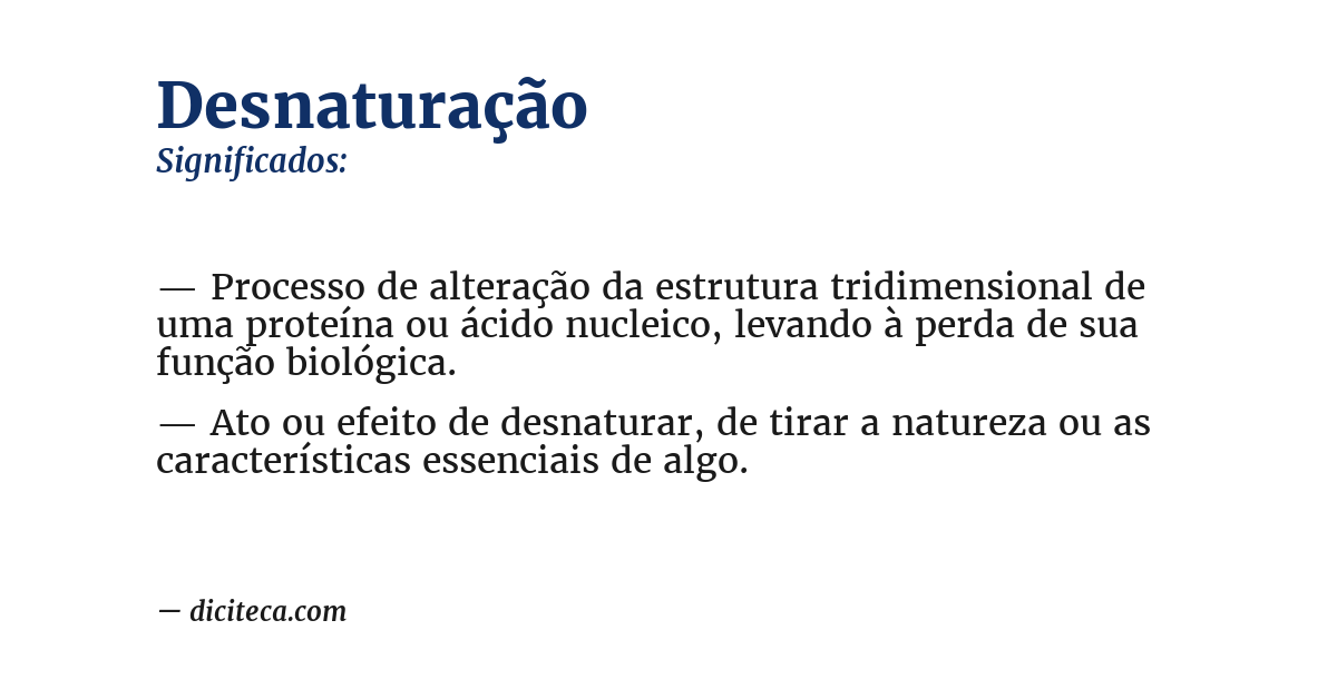 Significado de desnaturação