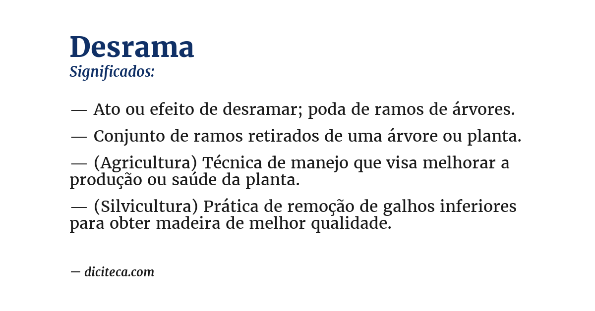 Significado de desrama