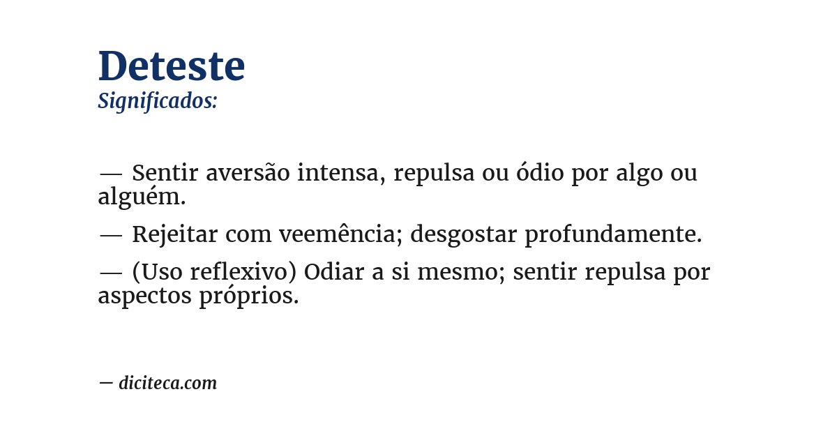Significado de deteste