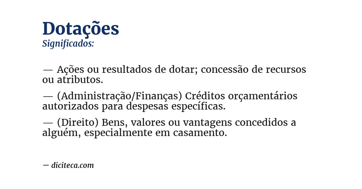 Significado de dotações