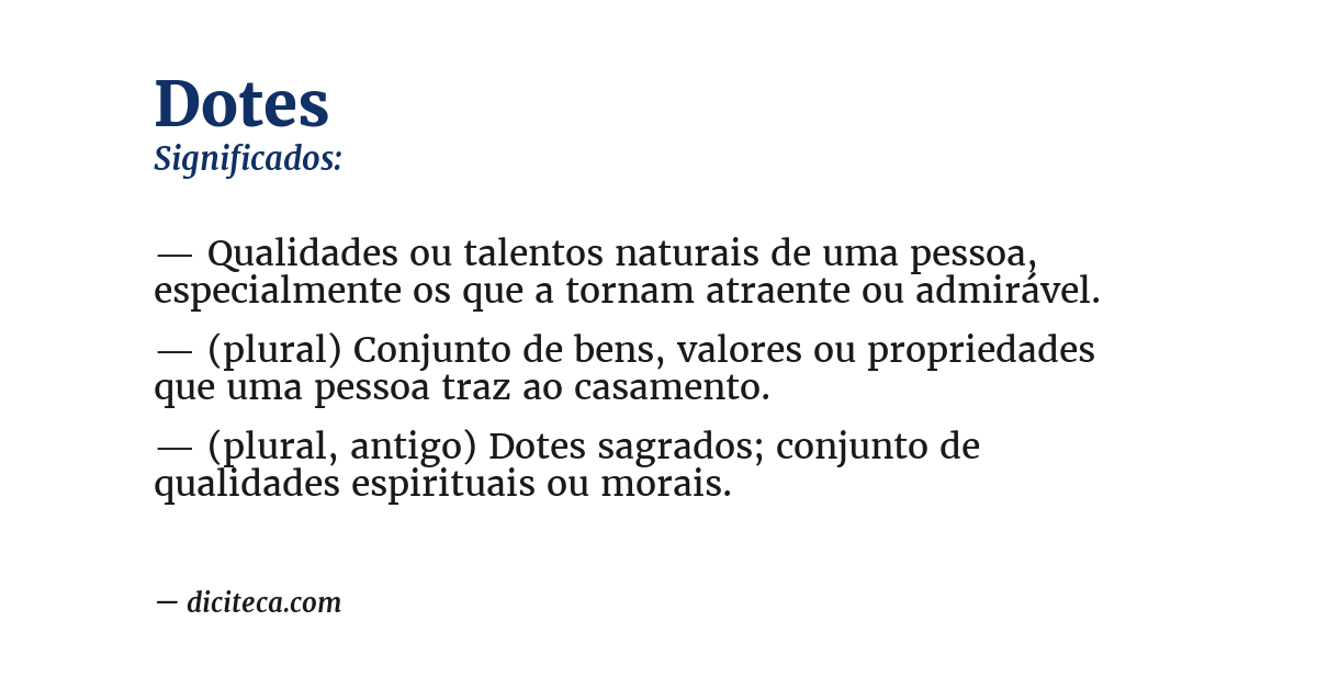 Significado de dotes