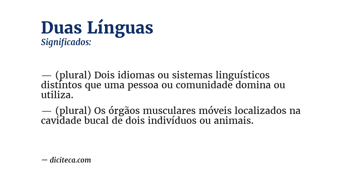 Significado de duas línguas