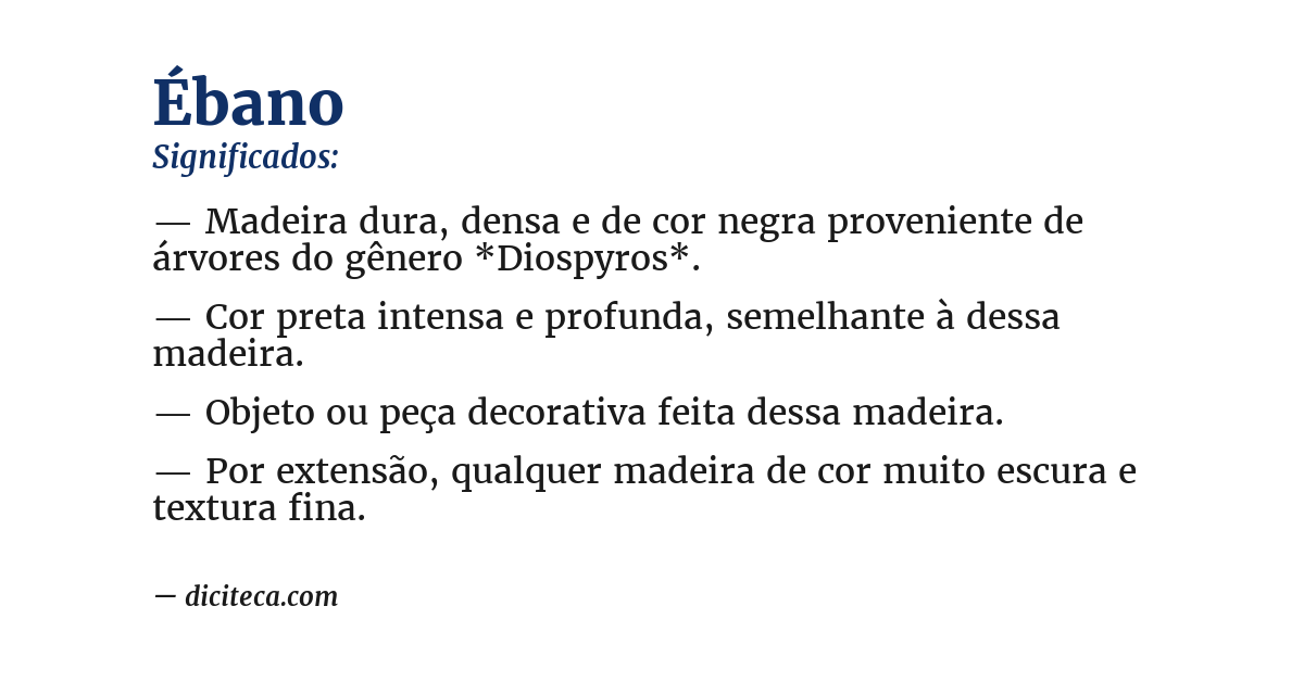 Significado de ébano