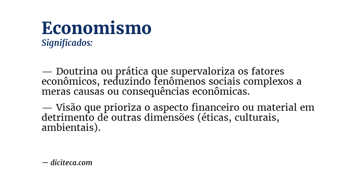Significado de economismo