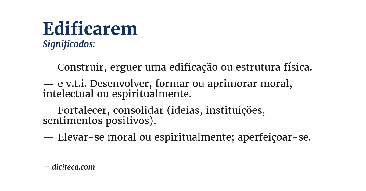 Significado de edificarem